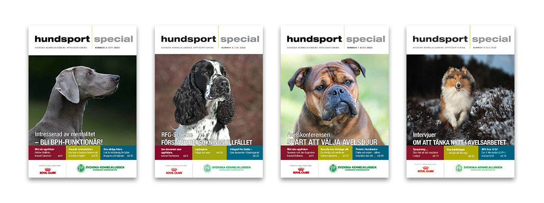 Fyra omslagsbilder från Hundsport Special